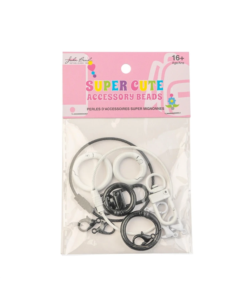 John Bead Super Cute Orange and Yellow Metal Wire Keychains Findings Kit