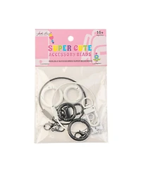 John Bead Super Cute Orange and Yellow Metal Wire Keychains Findings Kit