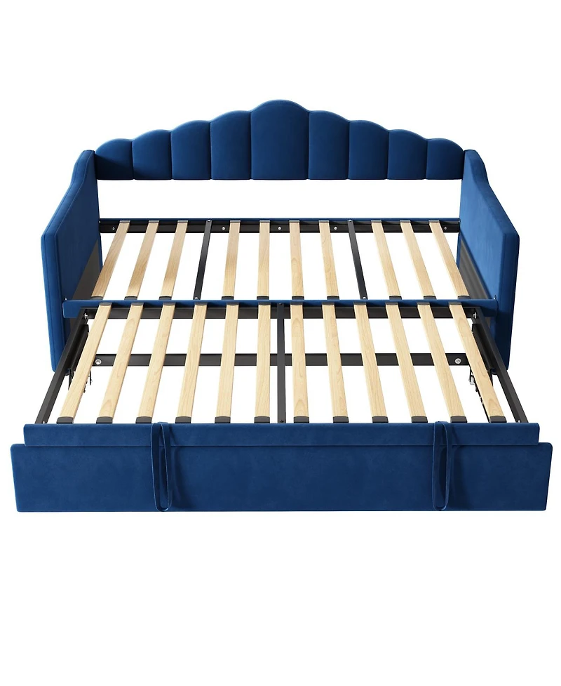 Streamdale Furniture Daybed with Pop-Up Trundle and Charging Ports