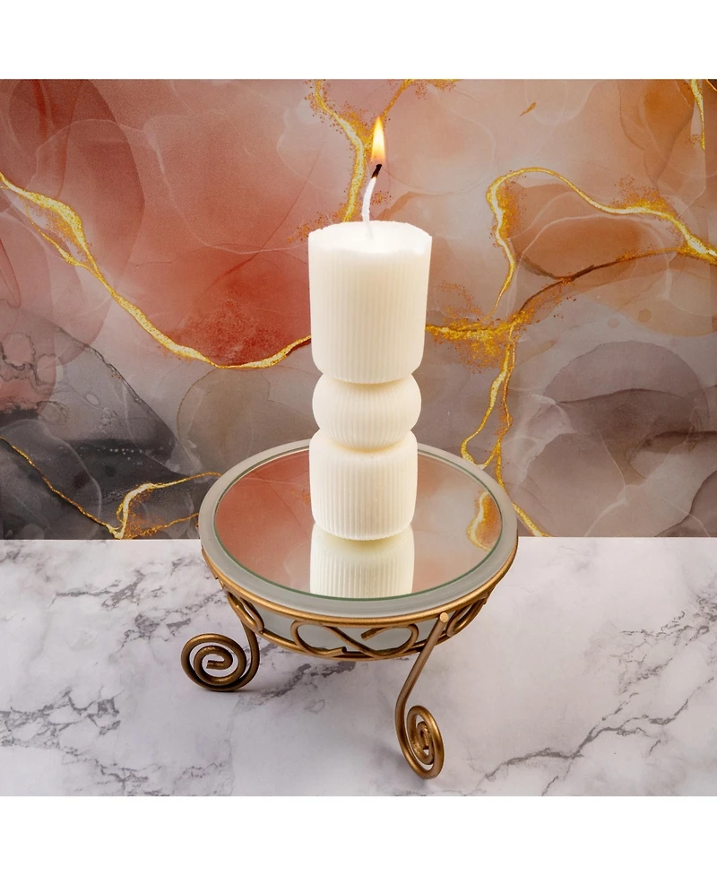 John Bead Decorative Candle Making Kit, White Striped Cylinder Shape Diy Art Kit for Home Decor Accessories