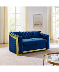 Streamdale Furniture Tufted Loveseat Sofa, 62" Mid-Century Modern