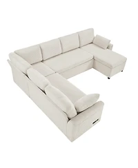 Streamdale Furniture U-Shaped Sectional Sofa Bed with Storage