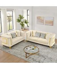 Streamdale Furniture Velvet Luxury Sofa Set
