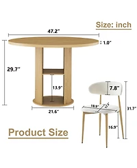 Streamdale Furniture Farmhouse Dining Set with Storage Shelf