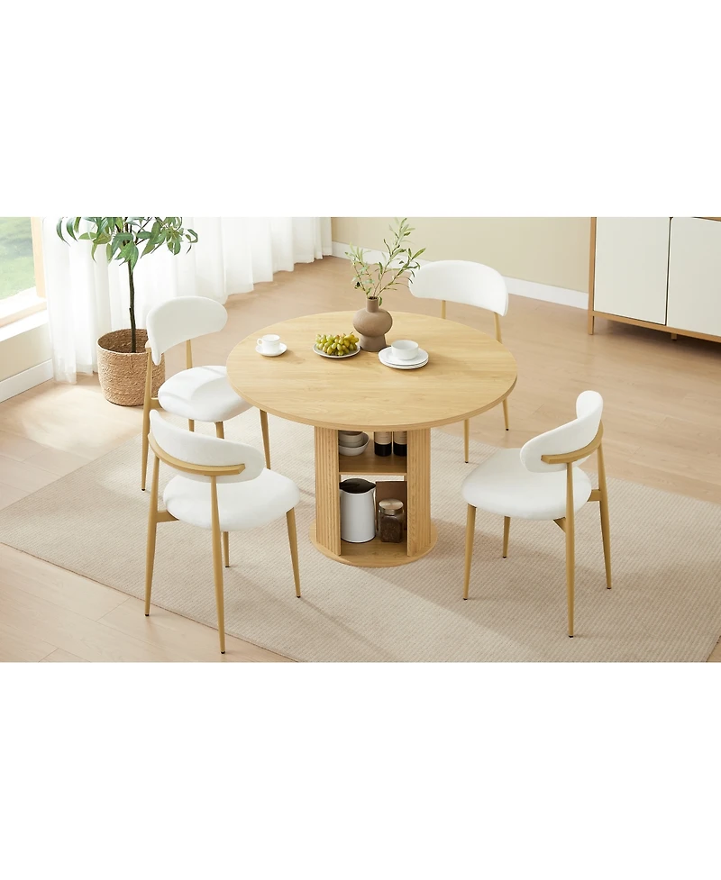 Streamdale Furniture Farmhouse Dining Set with Storage Shelf