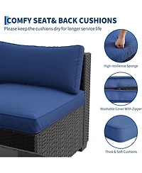 gaomon Adults Outdoor Sectional Sofa Set, Iron Wicker Patio Seating.