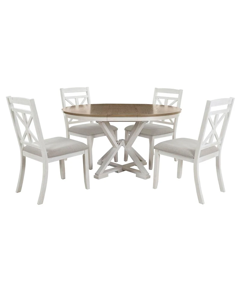 Streamdale Furniture Retro 5-Piece Extendable Dining Set