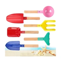 Gnuadz 6 Pcs Metal Sandbox Beach Toys Gardening Set Trowel Rake Shovel