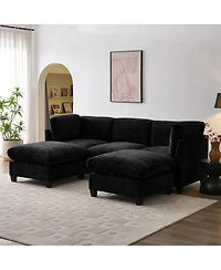 Streamdale Furniture Chenille 96.5" U-Shape Sectional Sofa with Storage
