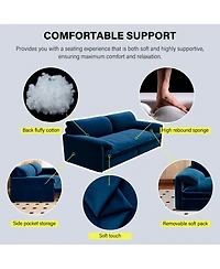Streamdale Furniture 66" Queen Pull Out Sofa Bed with Storage