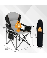 Yiortwo Oversized Camping Chair with Cooler Bag, Padded Folding Outdoor