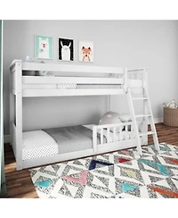 Max Lily Twin Over Twin Low Bunk With Single Guard Rail