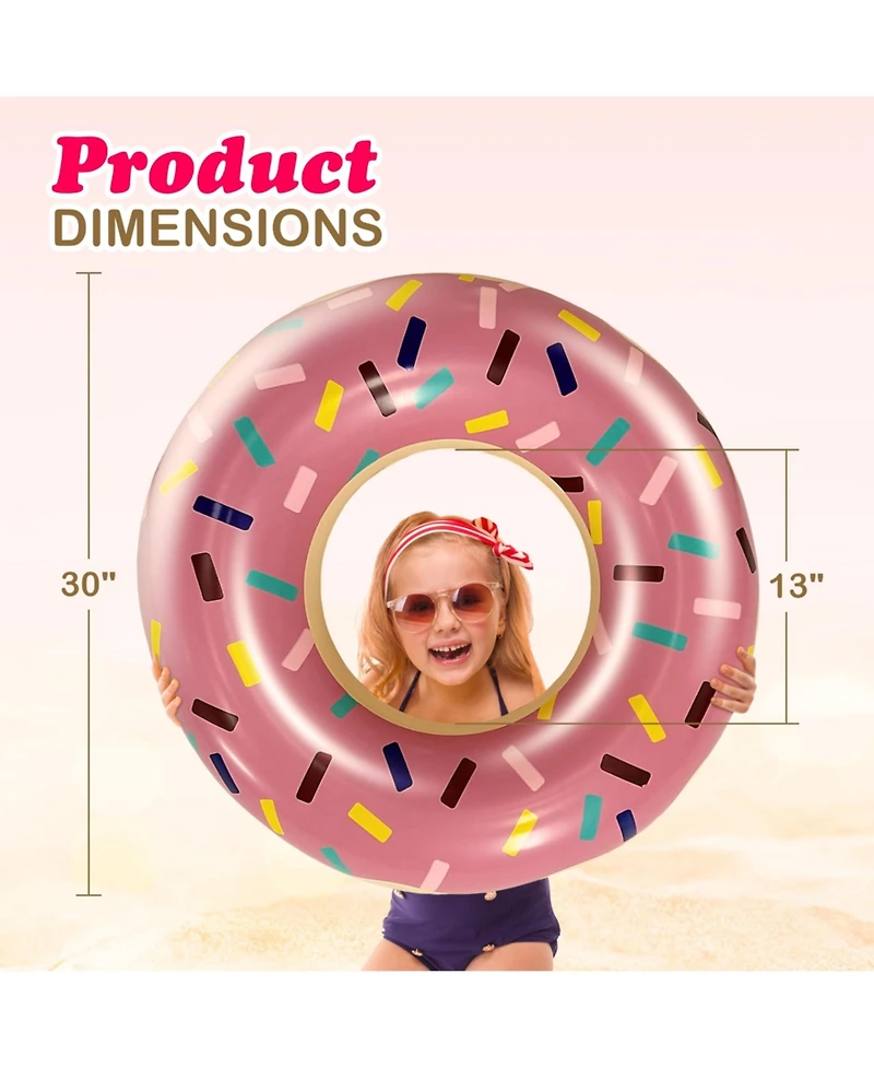 Gnuadz 4 pack Donut Pool Floats Swim Rings Inflatable Tube