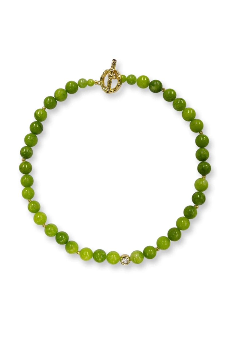 Classicharms Olivia Peridot Bead Choker Necklace