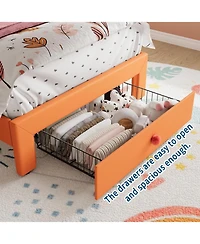 gaomon Upholstered Platform Bed Frame with Led Headboard and Storage Drawers