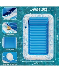Gnuadz Inflatable Tanning Pool Lounger Float Sun Tub Bed 89x67