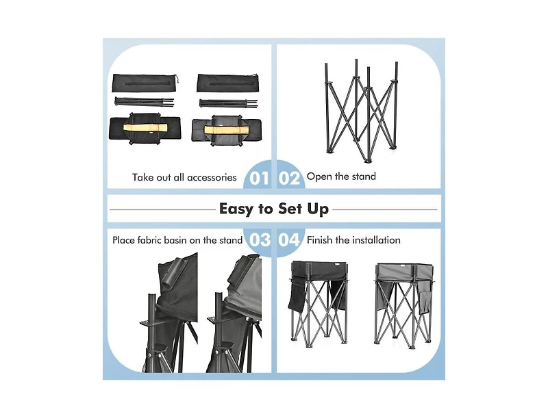 Lucky One 2 Pack Folding Camping Tables with Storage Sink, Portable Picnic
