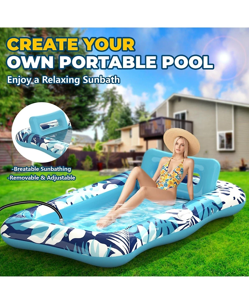 Gnuadz 76"x48" Pool Float Tanning Lounger Inflatable Raft
