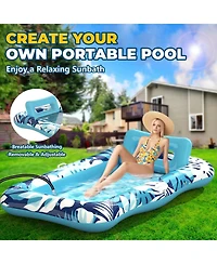 Gnuadz 76"x48" Pool Float Tanning Lounger Inflatable Raft