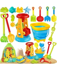 Gnuadz 17-piece Collapsible Beach Sand Toys Bucket Water Wheel Set