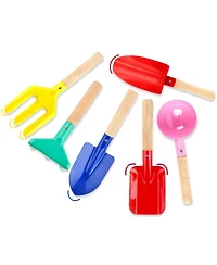 Gnuadz Metal Garden Tools Wooden Handle Rake Shovel Spoon Set
