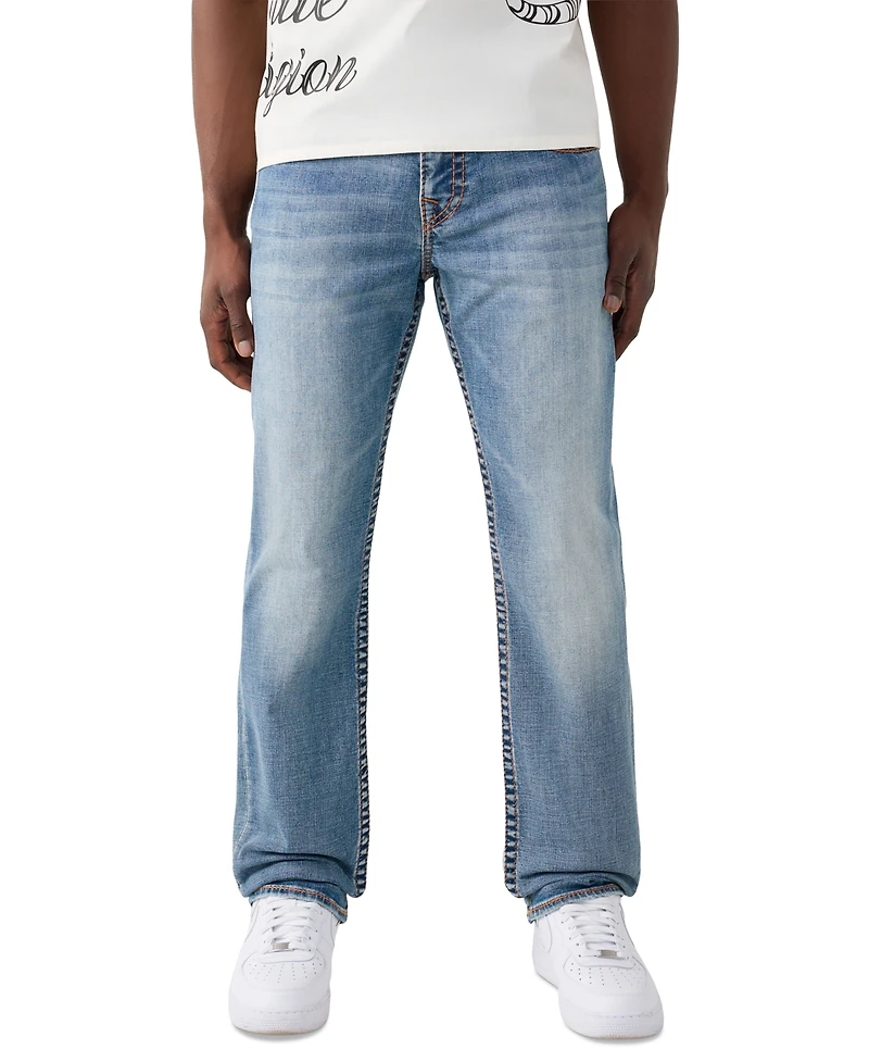 True Religion Men's Straight Tiger Big T Flap Jeans