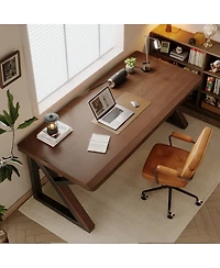 Streamdale Furniture Solid Wood 63 Extra Long Double Desk
