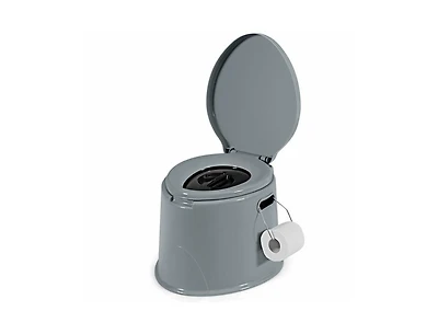 Lucky One 5L Portable Travel Toilet with Paper Holder, Compact Camping Toilet