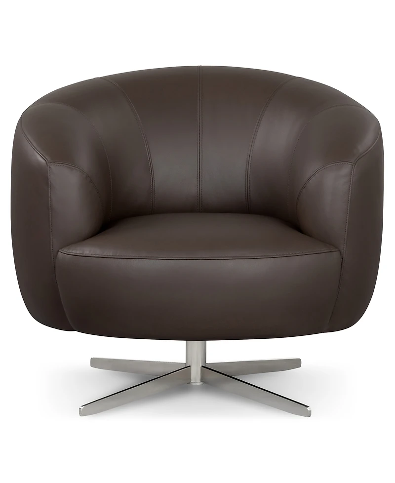 Paitlyn 37" Leather Accent Swivel Chair