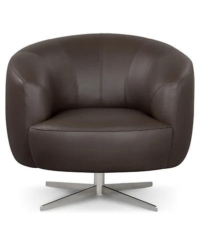 Paitlyn 37" Leather Accent Swivel Chair