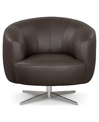 Paitlyn 37" Leather Accent Swivel Chair