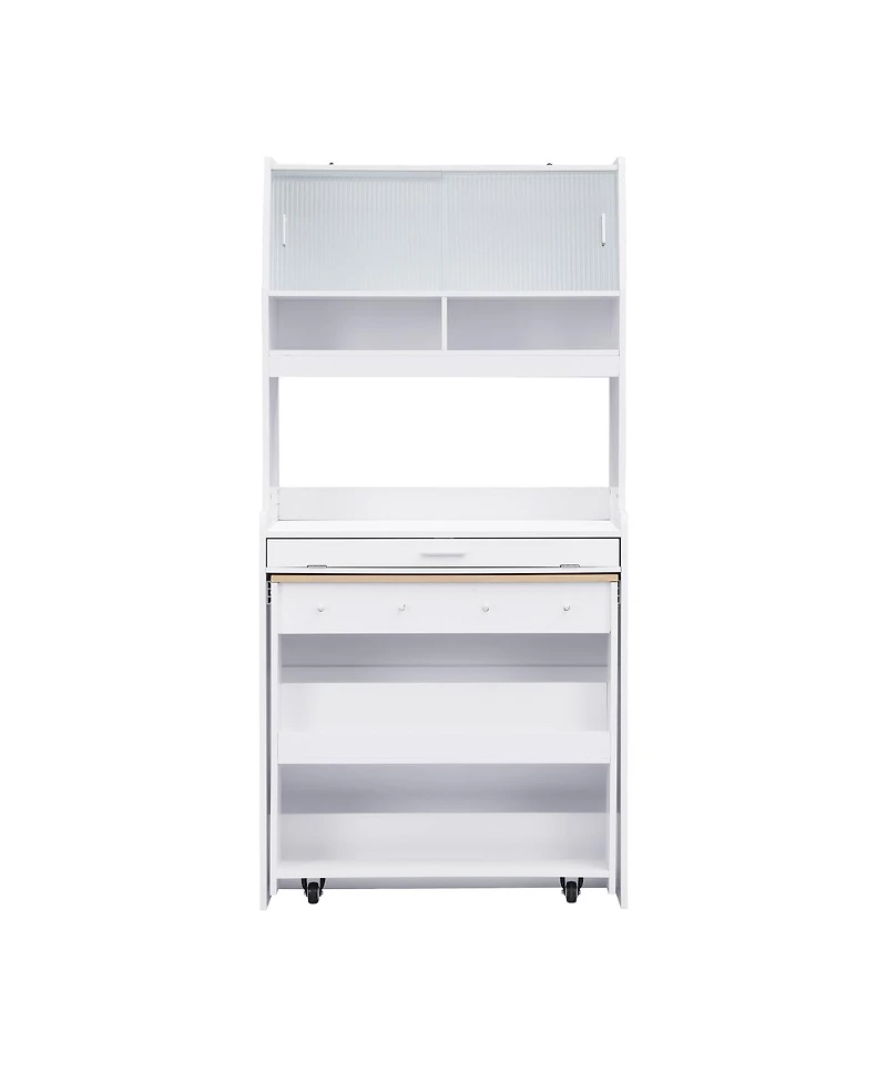 Streamdale Furniture Multifunctional Buffet Hutch with Foldable Dining Table