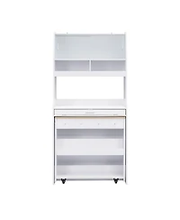 Streamdale Furniture Multifunctional Buffet Hutch with Foldable Dining Table