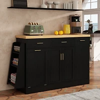 Streamdale Furniture Kitchen Island Sideboard with Trash and Spice Storage
