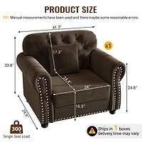 Streamdale Furniture Velvet Chesterfield Sofa with Nailhead Trim and Rolled Arms