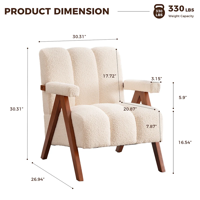 Streamdale Furniture Cloud-Shaped Mid-Century Modern Accent Chair