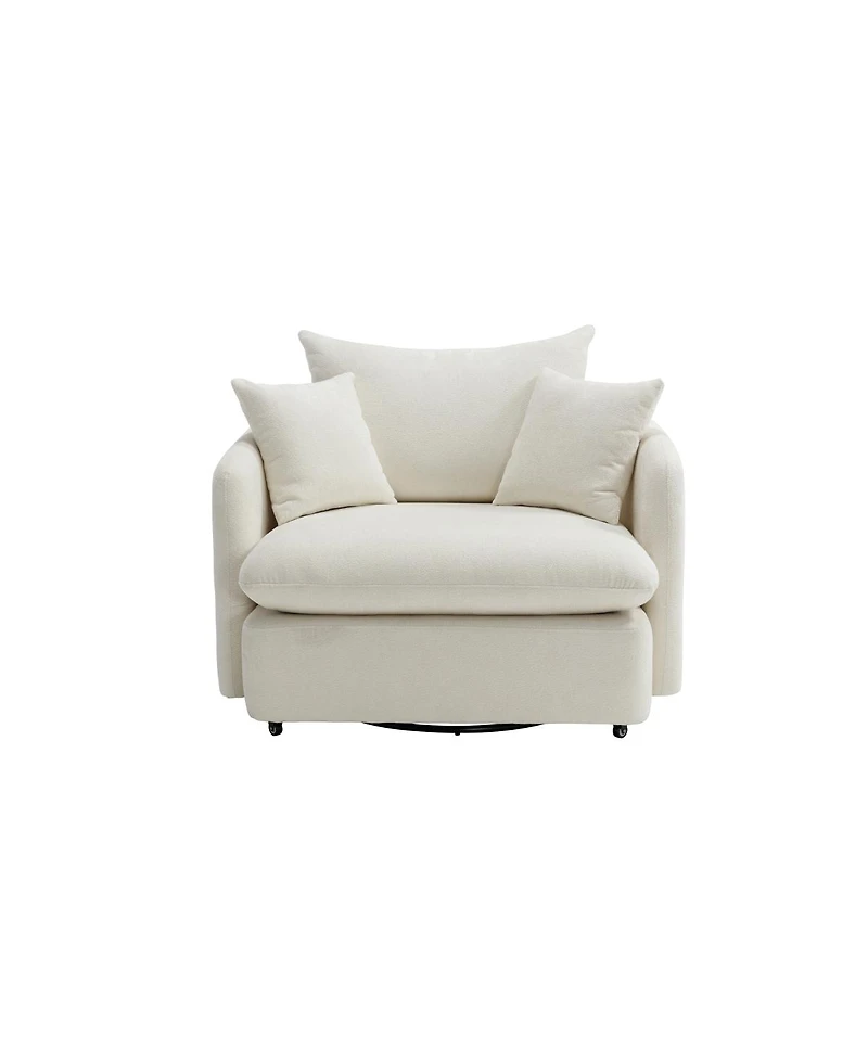 Streamdale Furniture Swivel Sofa Armchair with 3 Pillows