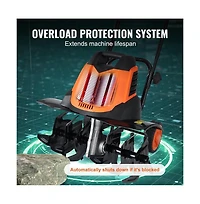 Sugift 12 Amp Electric Tiller 18 in Tilling Width 3.94 in Tilling Depth Cordless Free