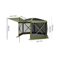 Sugift Pop up Gazebo Screen Tent 12 x 12 ft Large 6-Sided Camping Canopy Tent with Removable Top