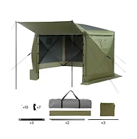 Sugift Pop up Gazebo Screen Tent 12 x 12 ft Large 6-Sided Camping Canopy Tent with Removable Top