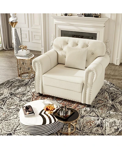 Streamdale Furniture Velvet Chesterfield Sofa with Nailhead Trim