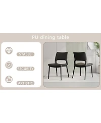 Streamdale Furniture Pu Leather Dining Chairs Set of 2