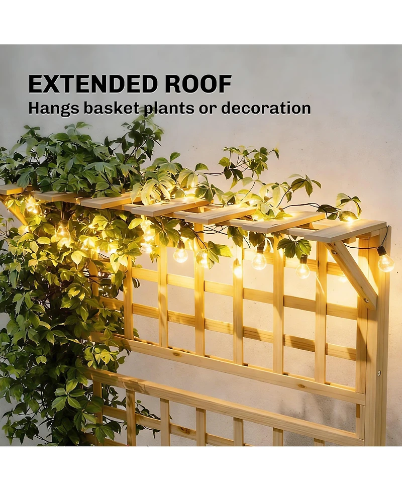 Outsunny Raised Garden Bed with Trellis and Storage Shelves