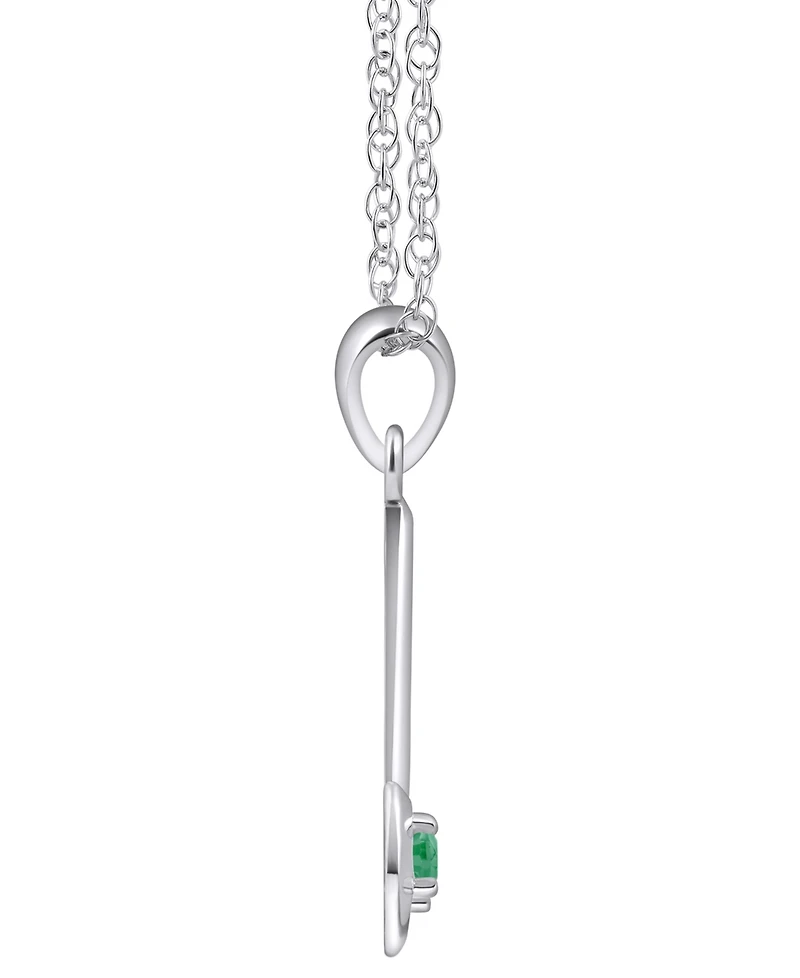 Macy's Ruby (1/6 ct. t.w.) Initial Pendant Necklace 10k White Gold (Also Available Yellow Gold)