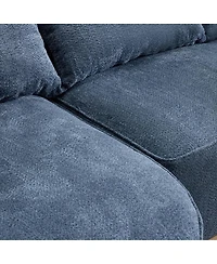 Streamdale Furniture Curved Chenille Sofa with 7 Throw Pillows - Artistic & Comfortable