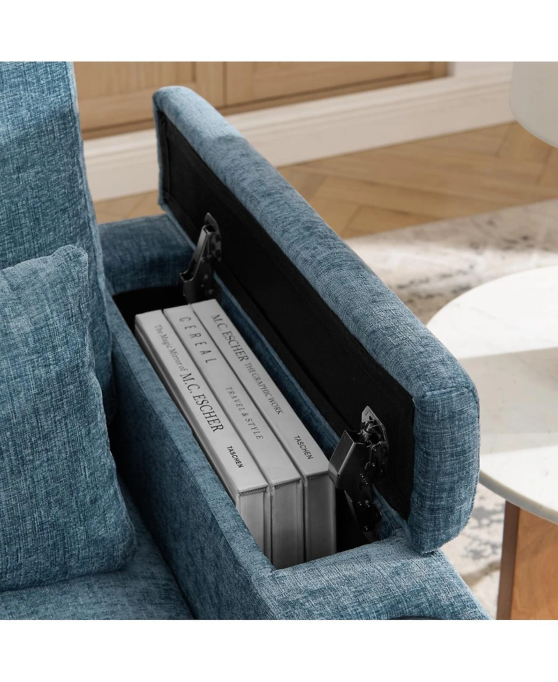 Streamdale Furniture Recliner Sofa with Ottoman, Usb, Phone Stand, Storage