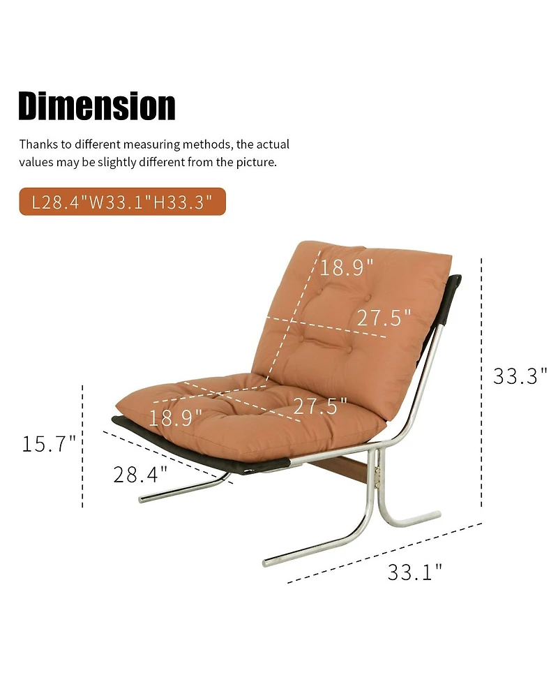 Streamdale Furniture Modern Leather Armchair with Metal Legs