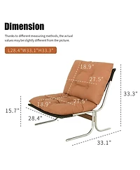 Streamdale Furniture Modern Leather Armchair with Metal Legs