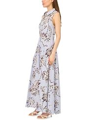 Msk Women's Sleeveless Drop Waist Maxi Dress with Buttons