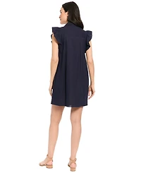 London Times Women's A-line Collared Dress